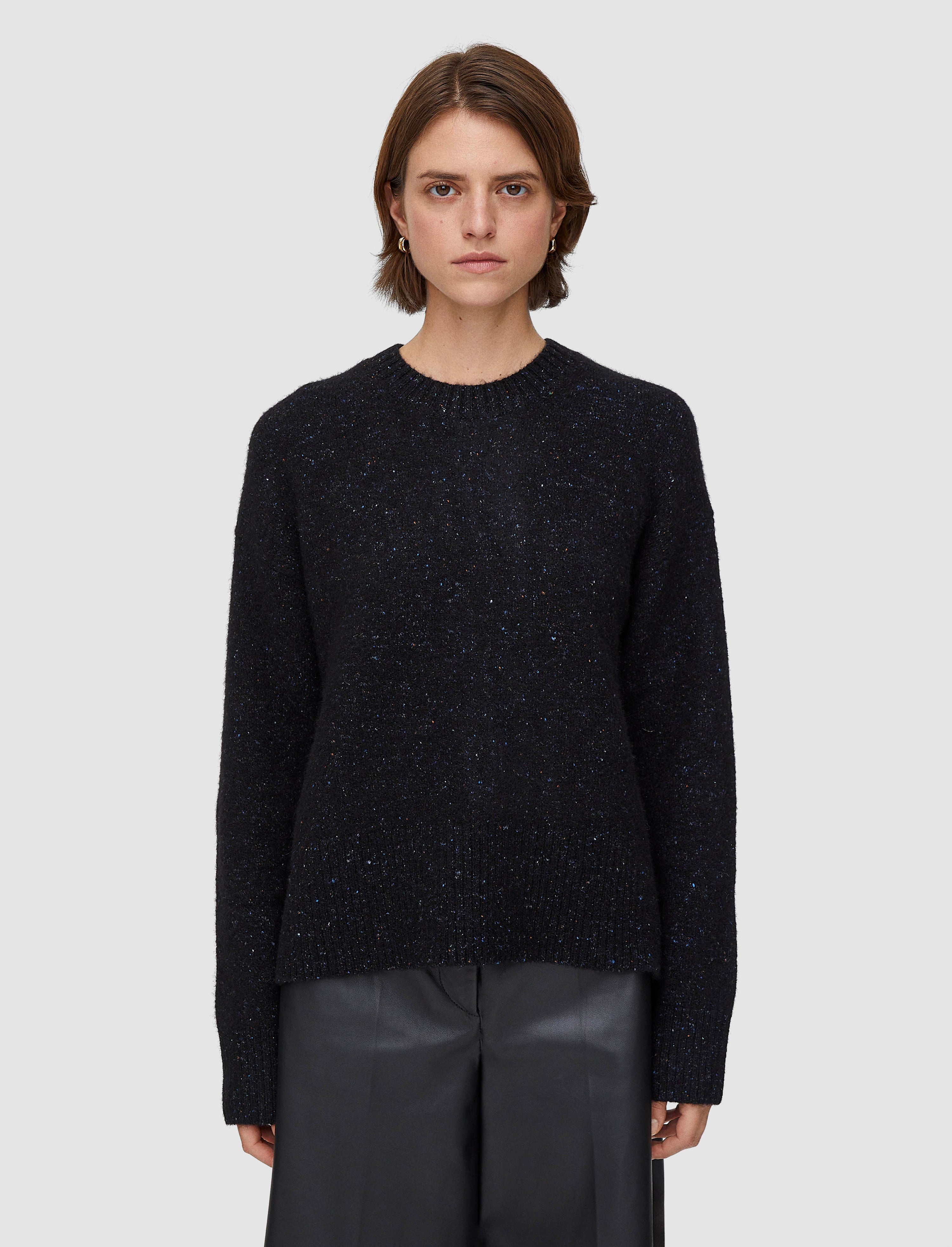 Alpaca Tweed Knit Round Neck Jumper - 3