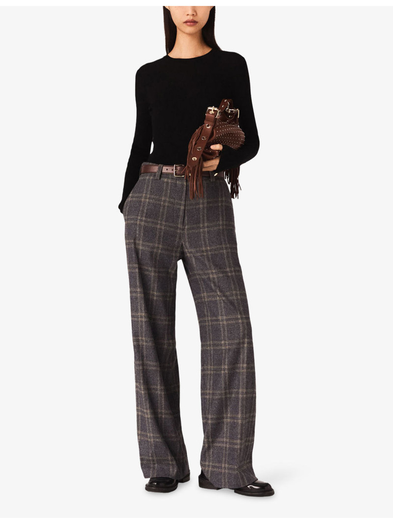 maje Ribbed Long-Sleeve Silk-Wool Blend Knitted Jumper outlook