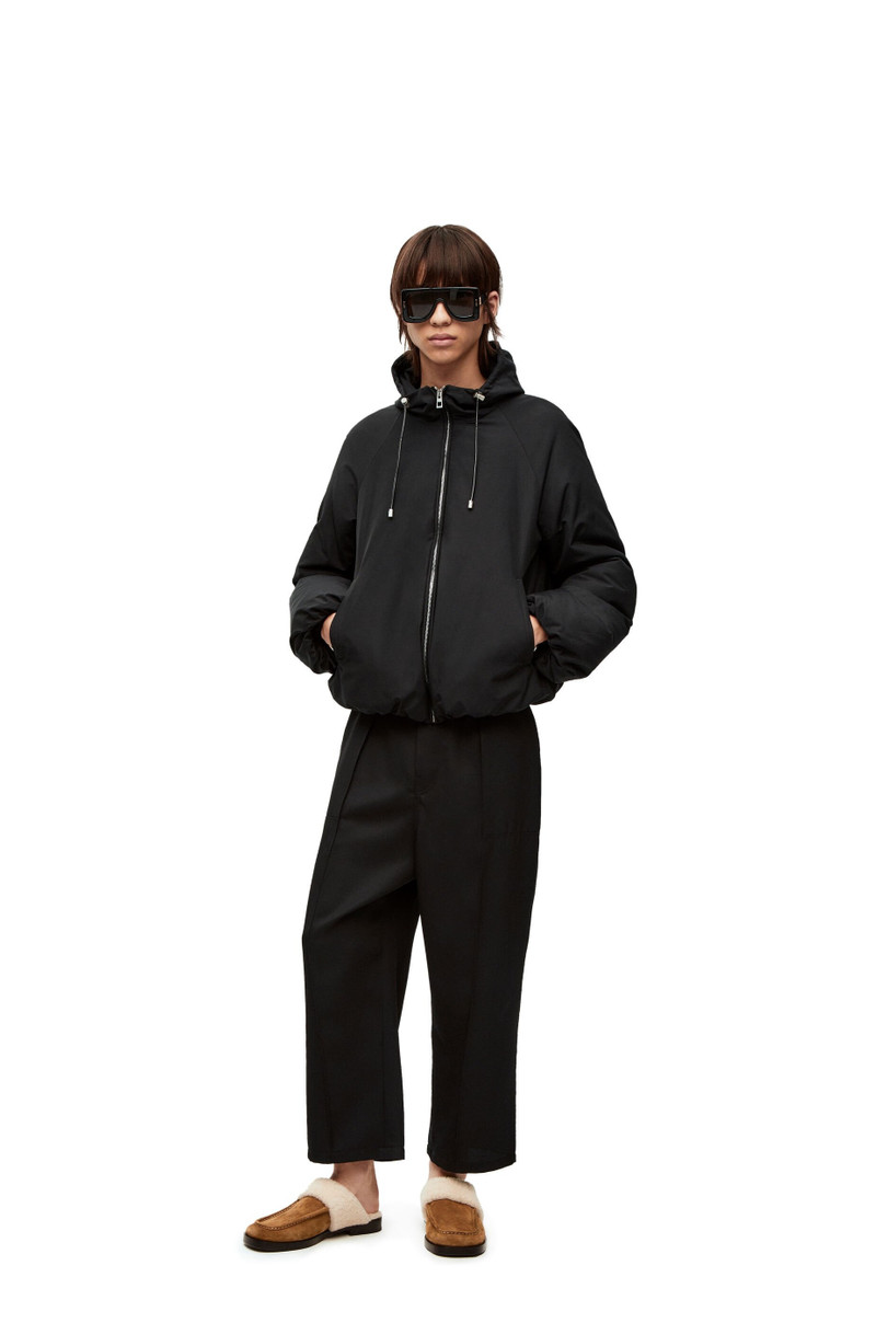 Loewe Puffer hooded bomber jacket in cotton and polyamide outlook