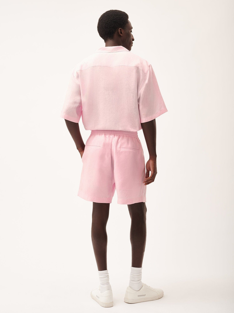 Mens DNA Aloe Linen Mid Length Shorts - Magnolia Pink 3