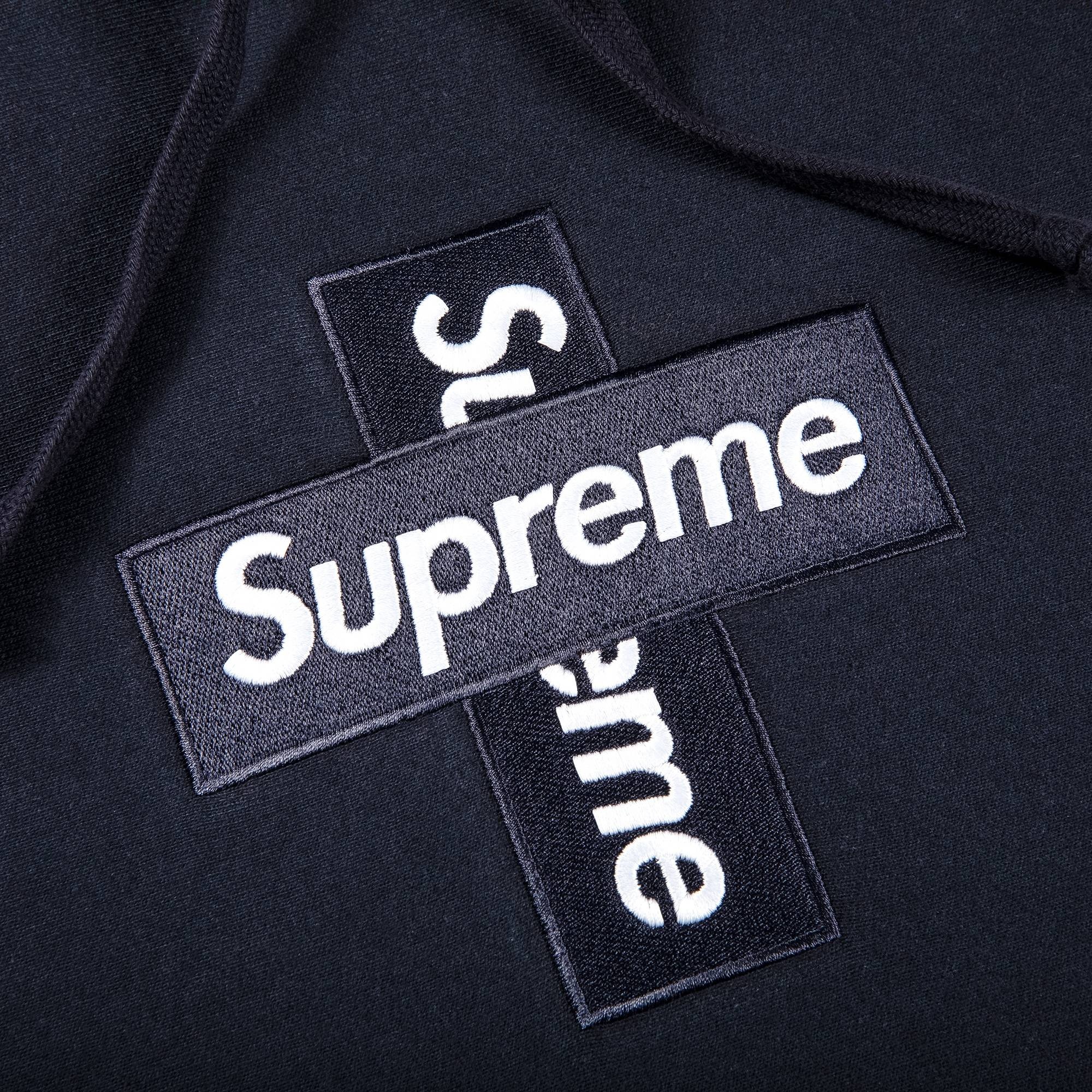 Supreme Cross Box Logo Hooded Sweatshirt 'Navy' - 2