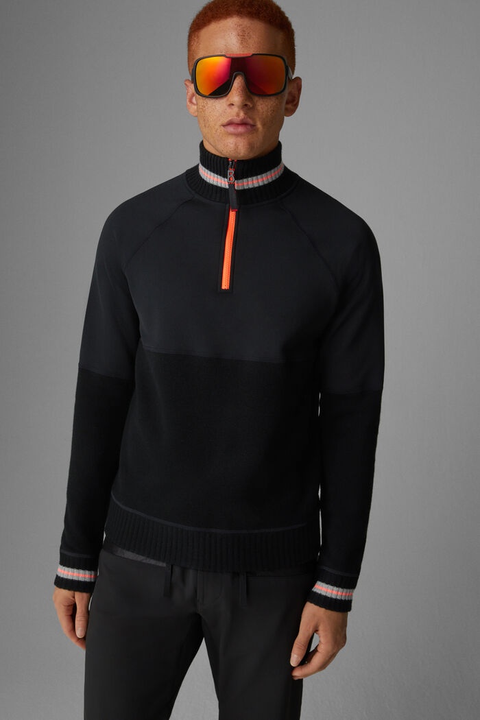 Hugh Half-zipper pullover in Black - 2