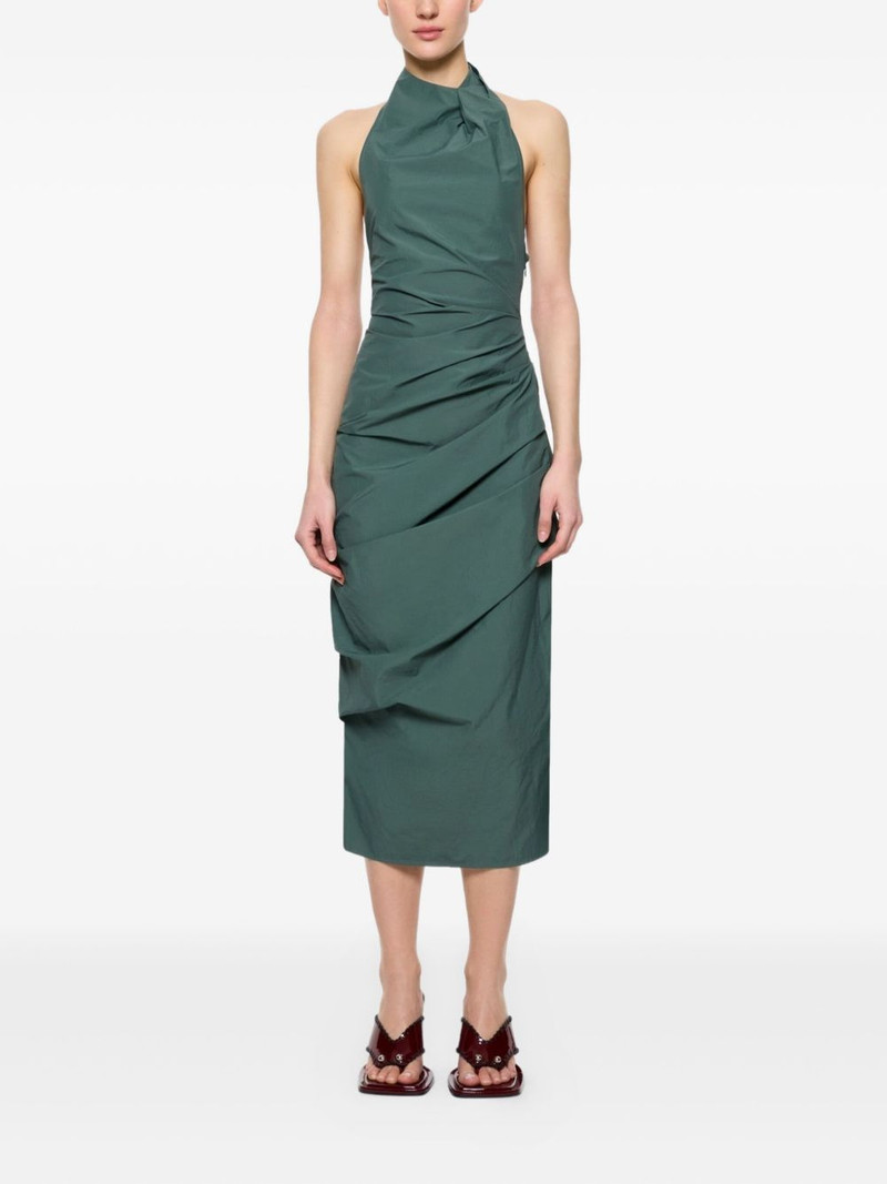 Paris Georgia June halterneck gathered midi dress outlook