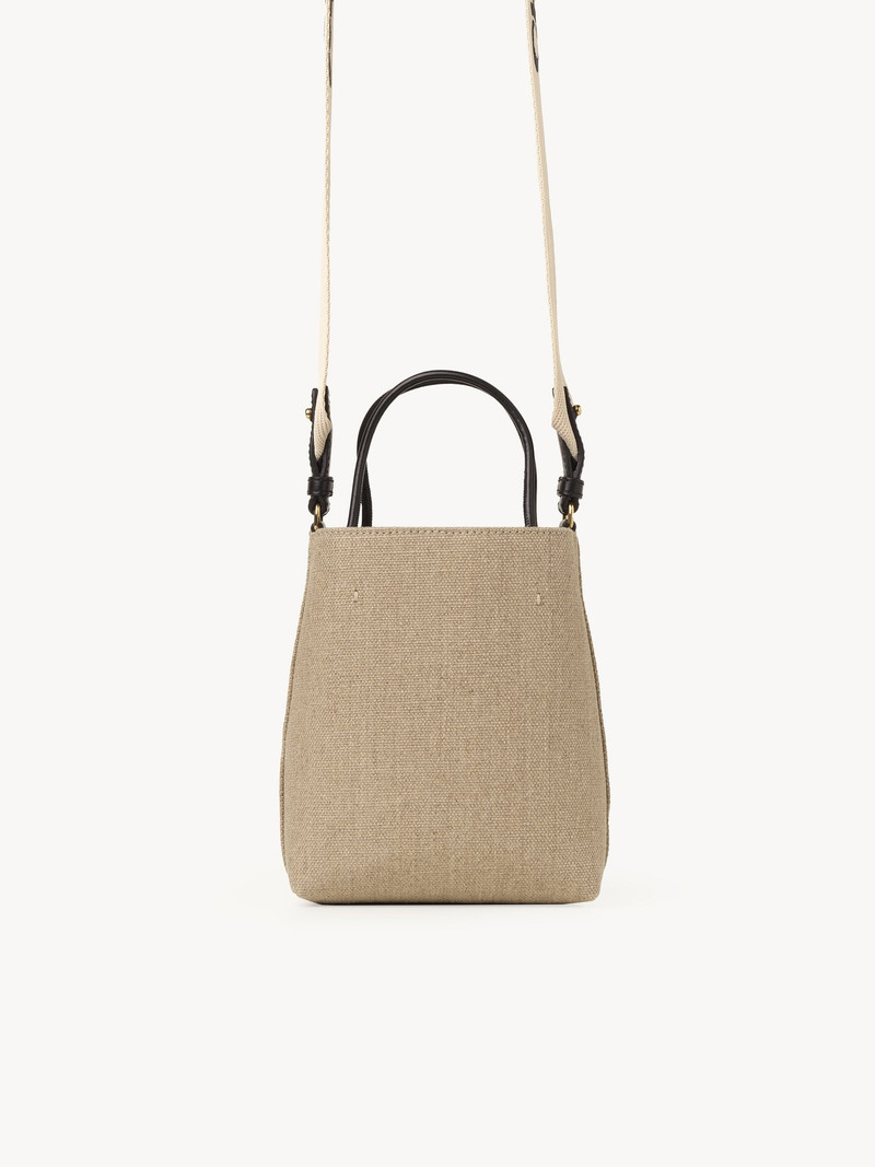 MICRO CHLOÉ SENSE TOTE BAG IN LINEN 3
