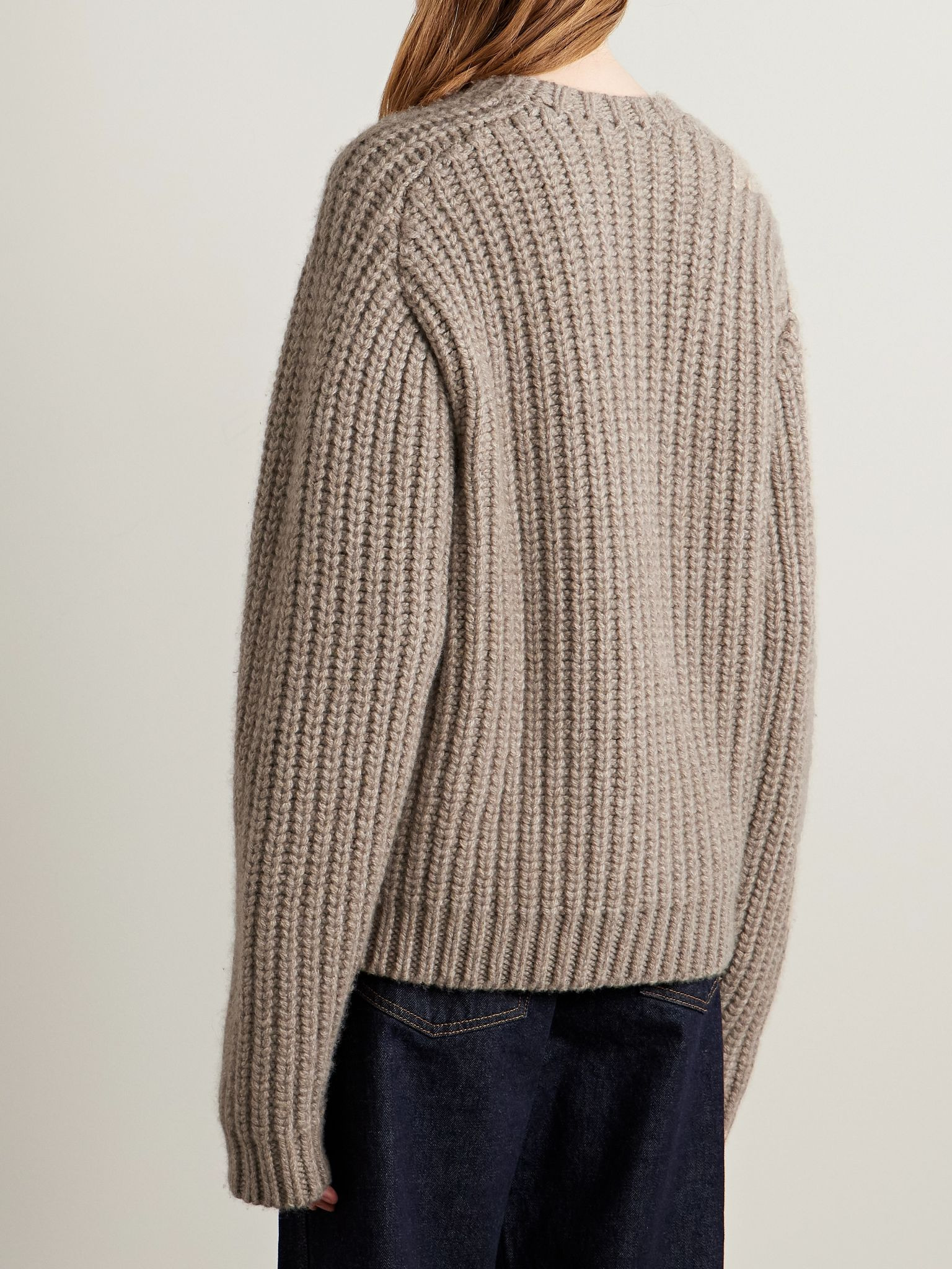 Natt ribbed cashmere sweater Taupe - 3