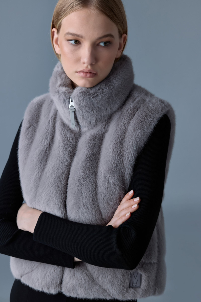 MACKAGE GINNY Brushed faux-fur vest outlook