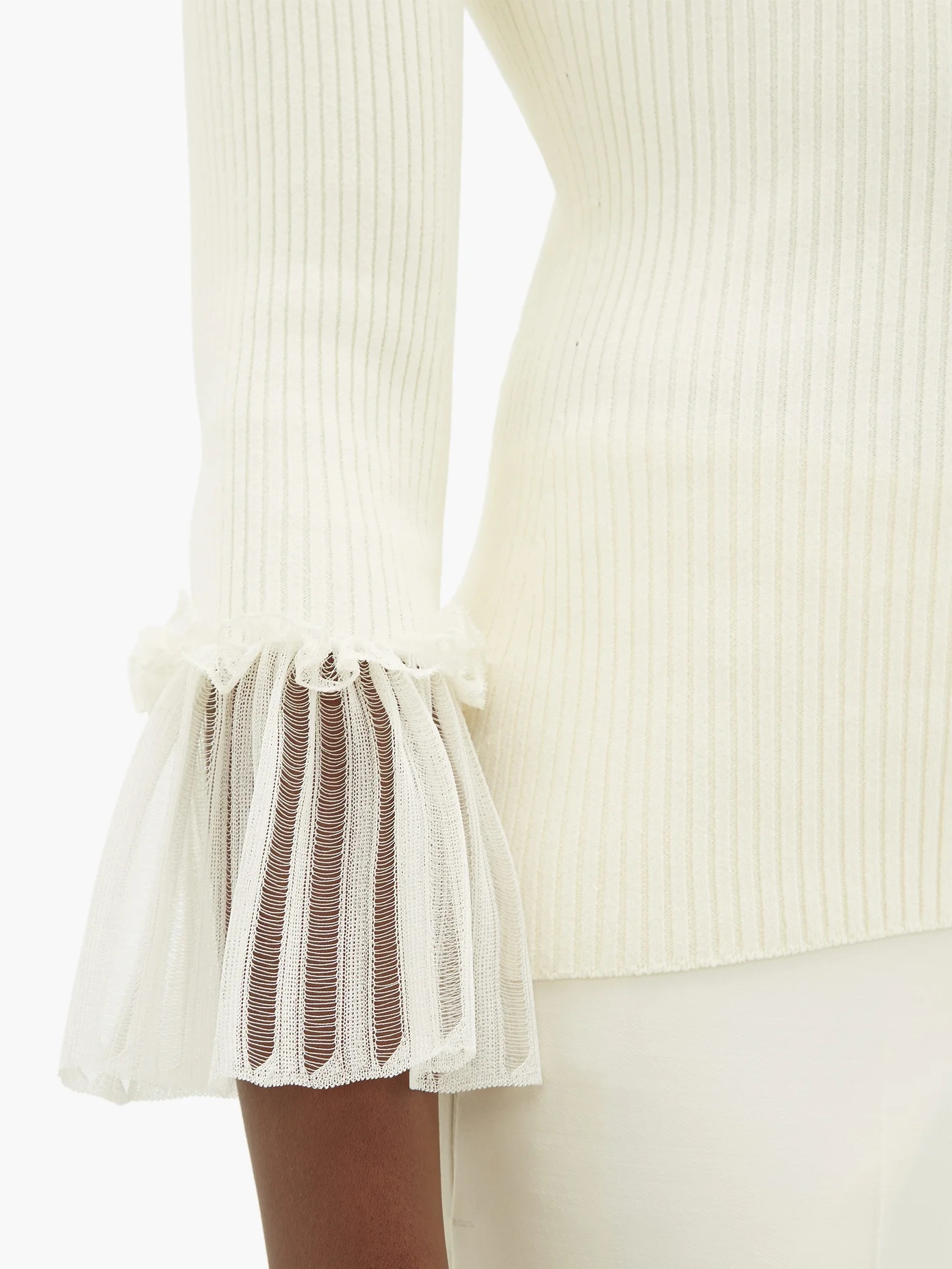 Ruffled-cuff ribbed sweater - 3