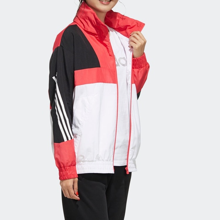 (WMNS) adidas neo Printing Hooded Jacket Pink FU1069 - 5