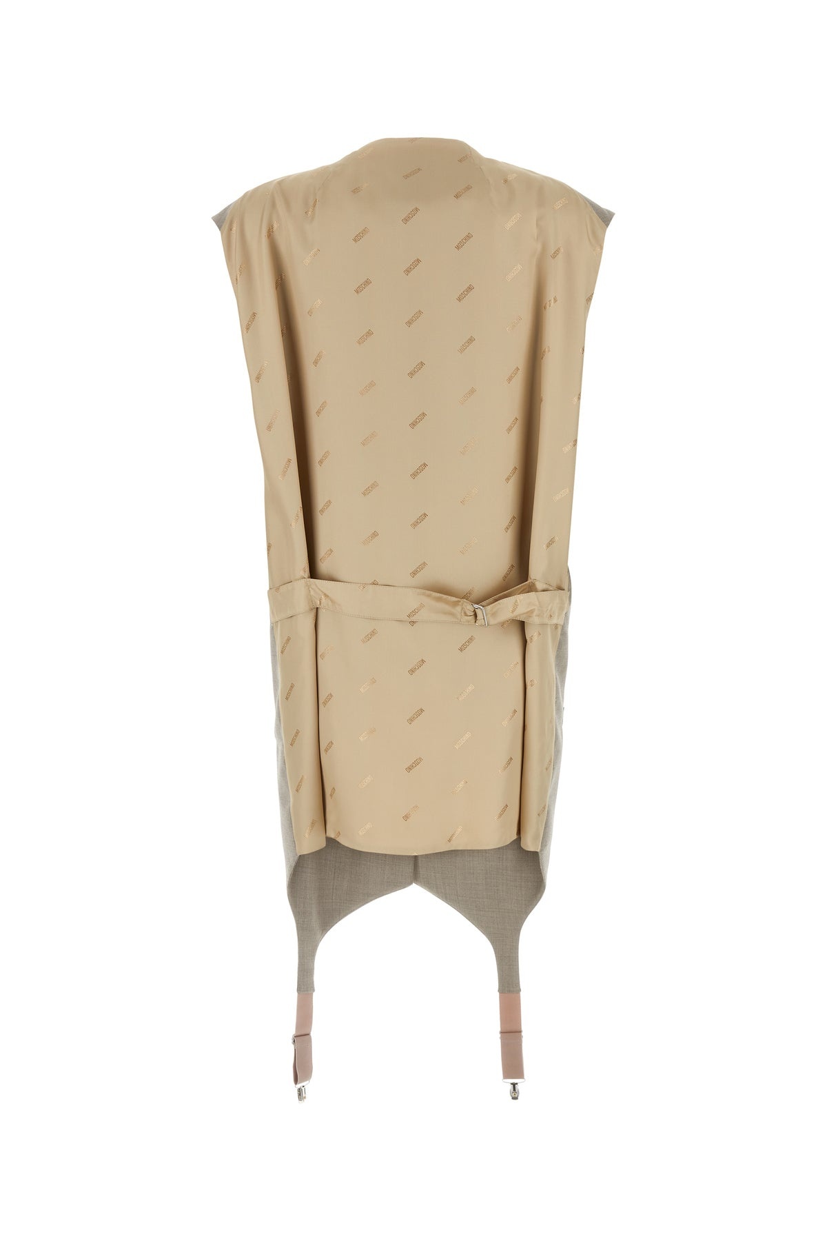 Two-tone wool and satin oversize vest - 2