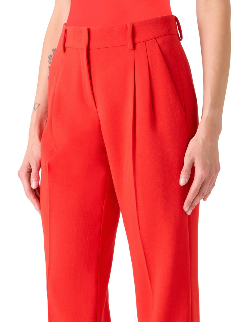 Women's Fabri Wool-Blend Crease Pants - Vermillion 5