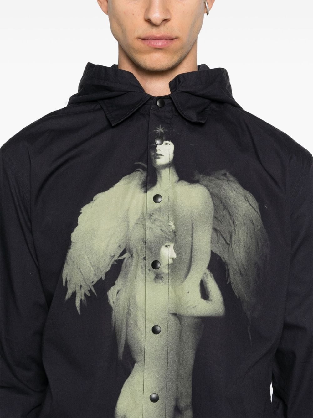 printed hooded shirt - 6