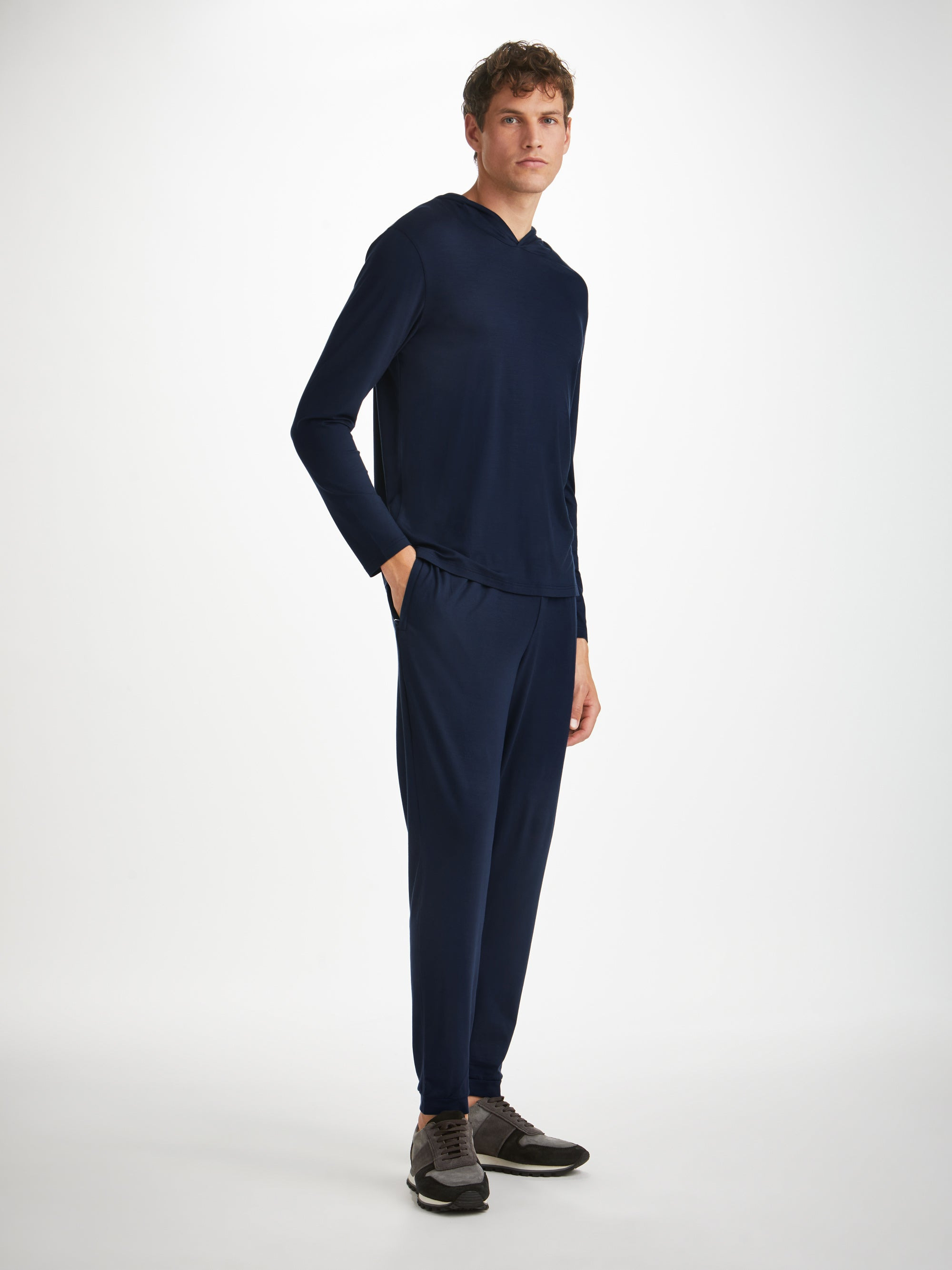 Men's Track Pants Basel Micro Modal Stretch Navy - 3