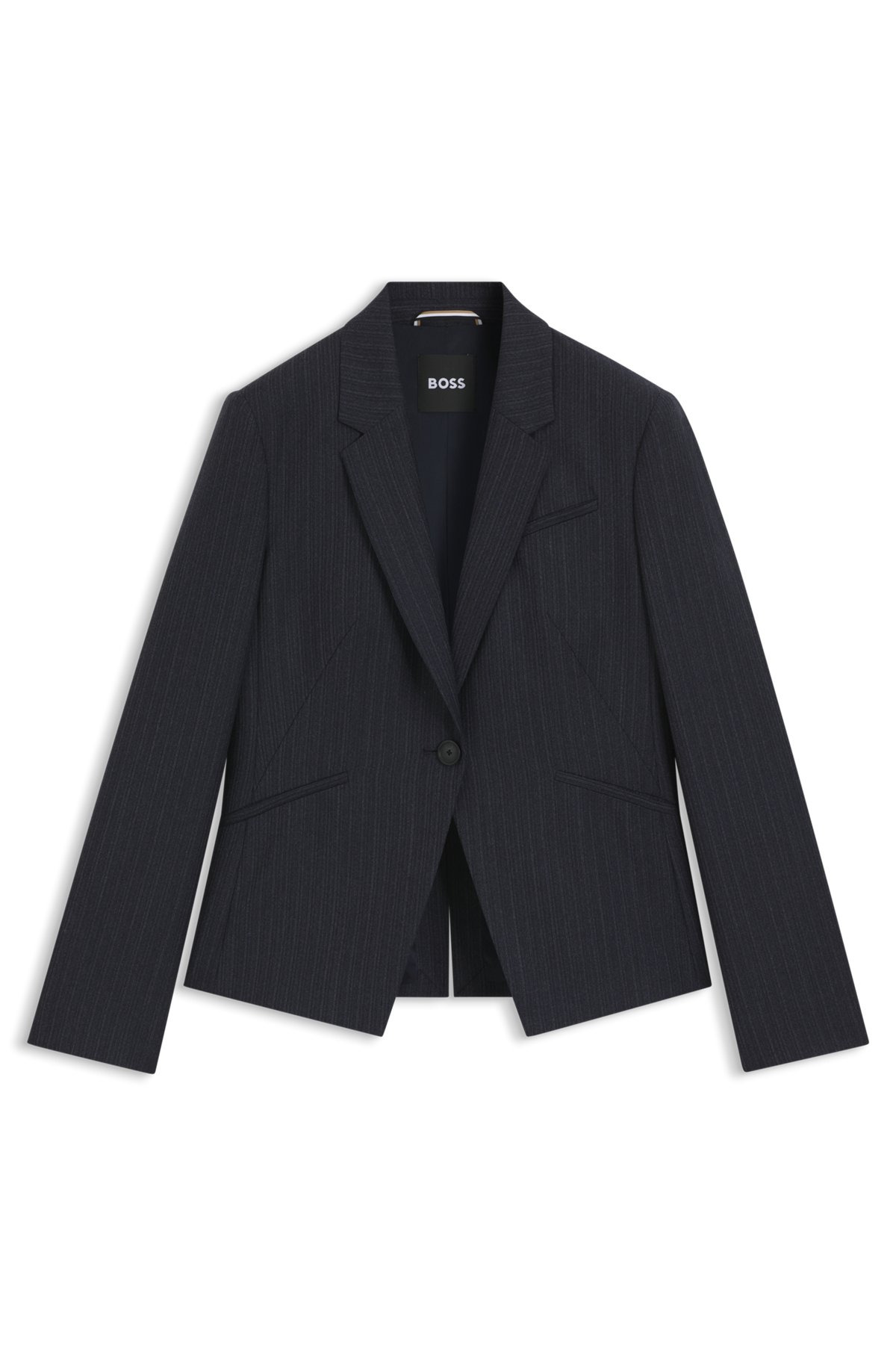 SLIM-FIT BLAZER IN STRIPED VIRGIN WOOL - 1