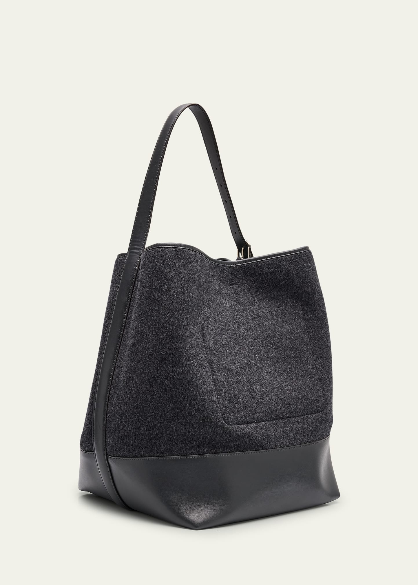Belted Wool & Leather Tote Bag - 3