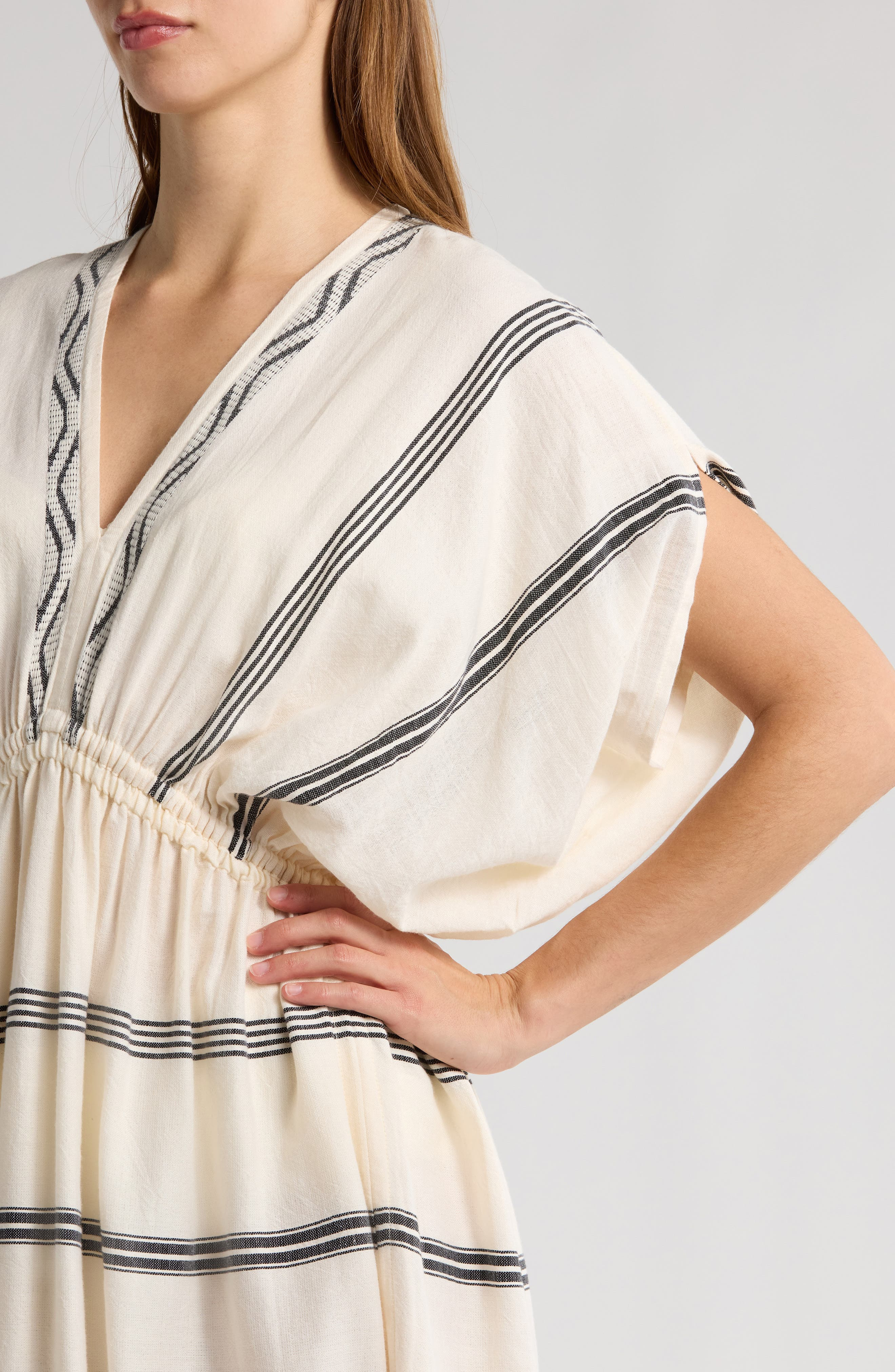 lemlem Leila Plunge Cover-Up Dress in Besela Vanilla at Nordstrom - 4