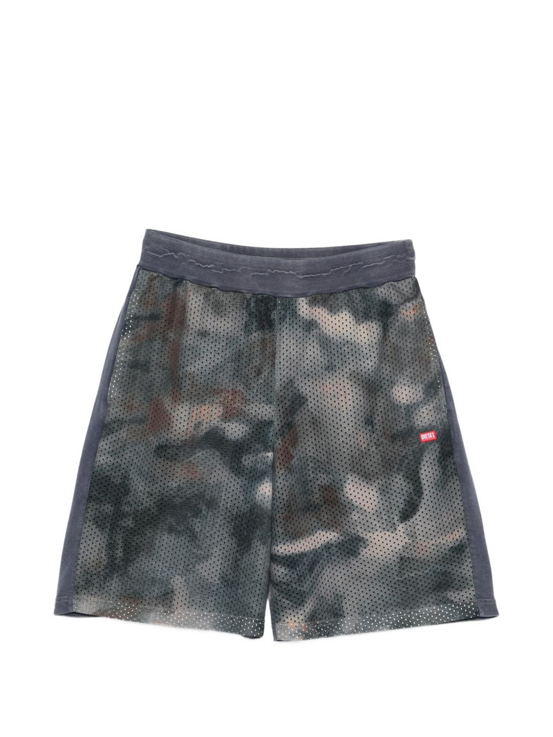 camouflage mesh track shorts 1