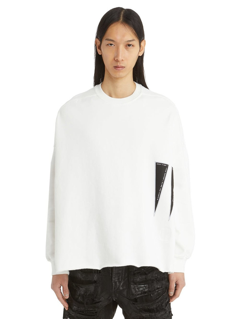 Ivory-coloured cotton crew neck sweatshirt 1