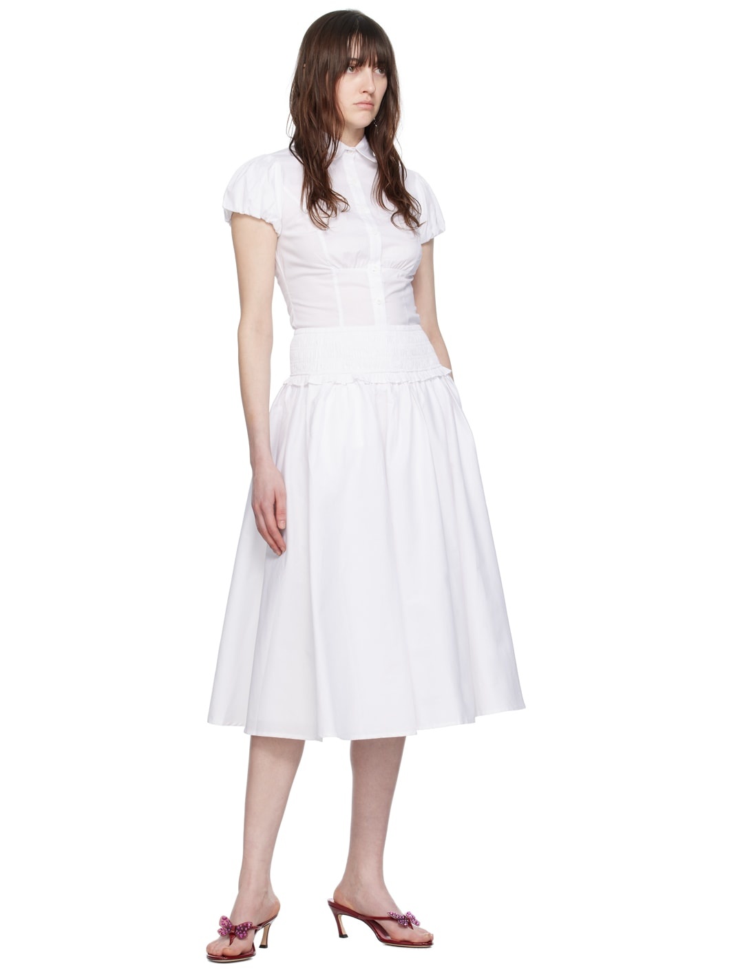 White Fontana Midi Skirt - 4
