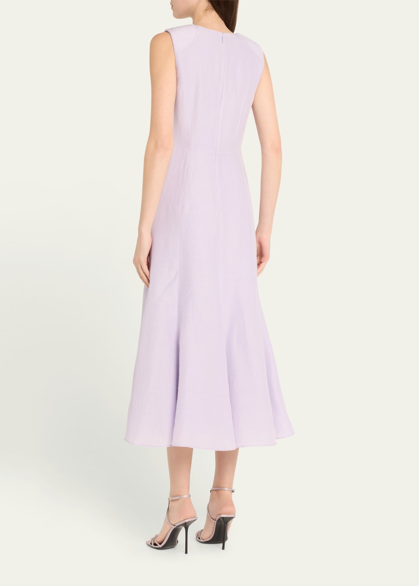 Draped Silk Jacquard Midi Dress - 3