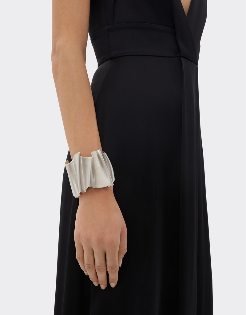 Ferrari Rigid brass bracelet with satin palladium finish outlook