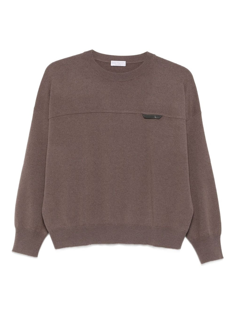 panelled 승무원 목 스웨터 1