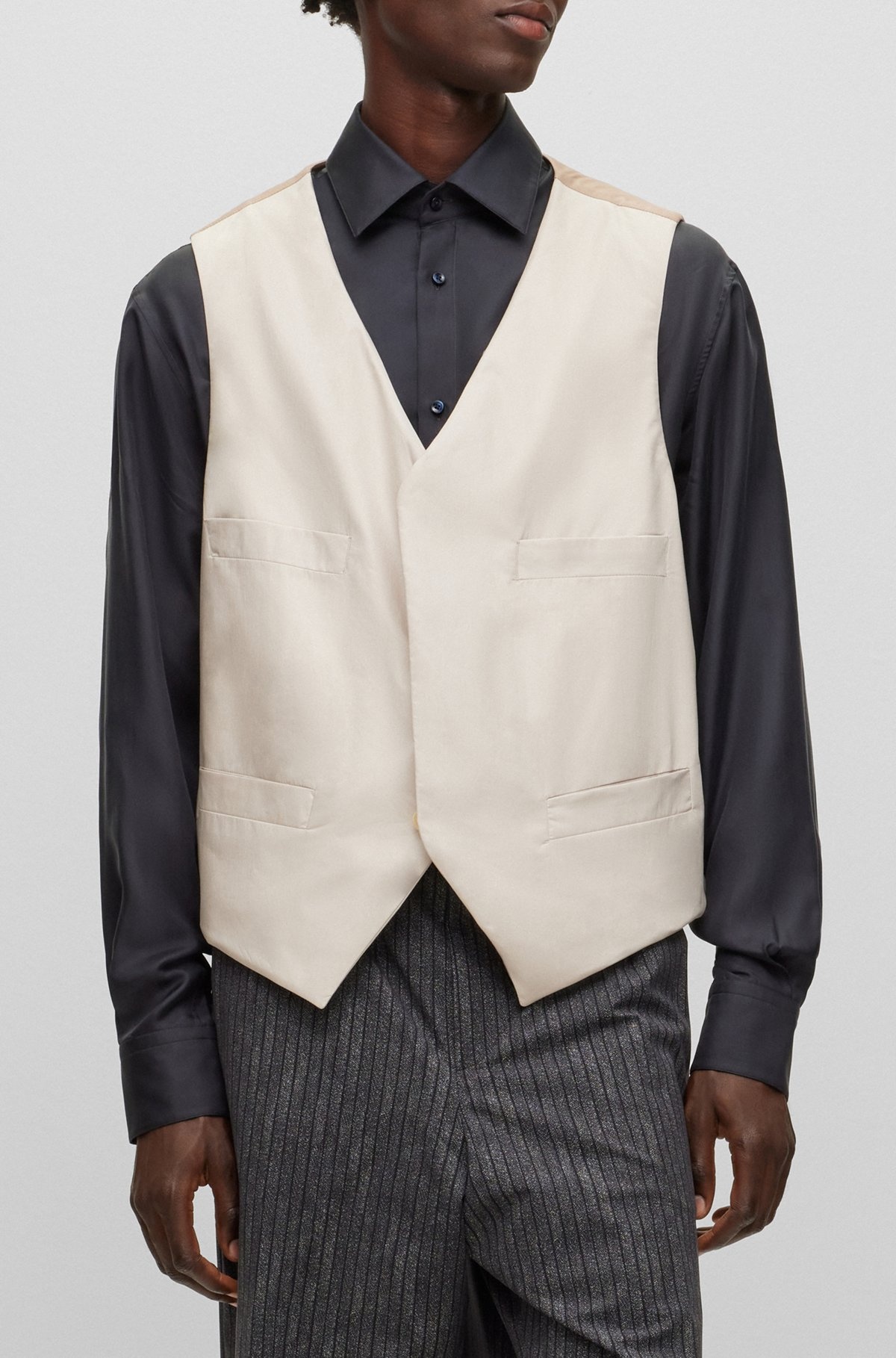 PADDED COTTON WAISTCOAT WITH CONCEALED CLOSURE - 5