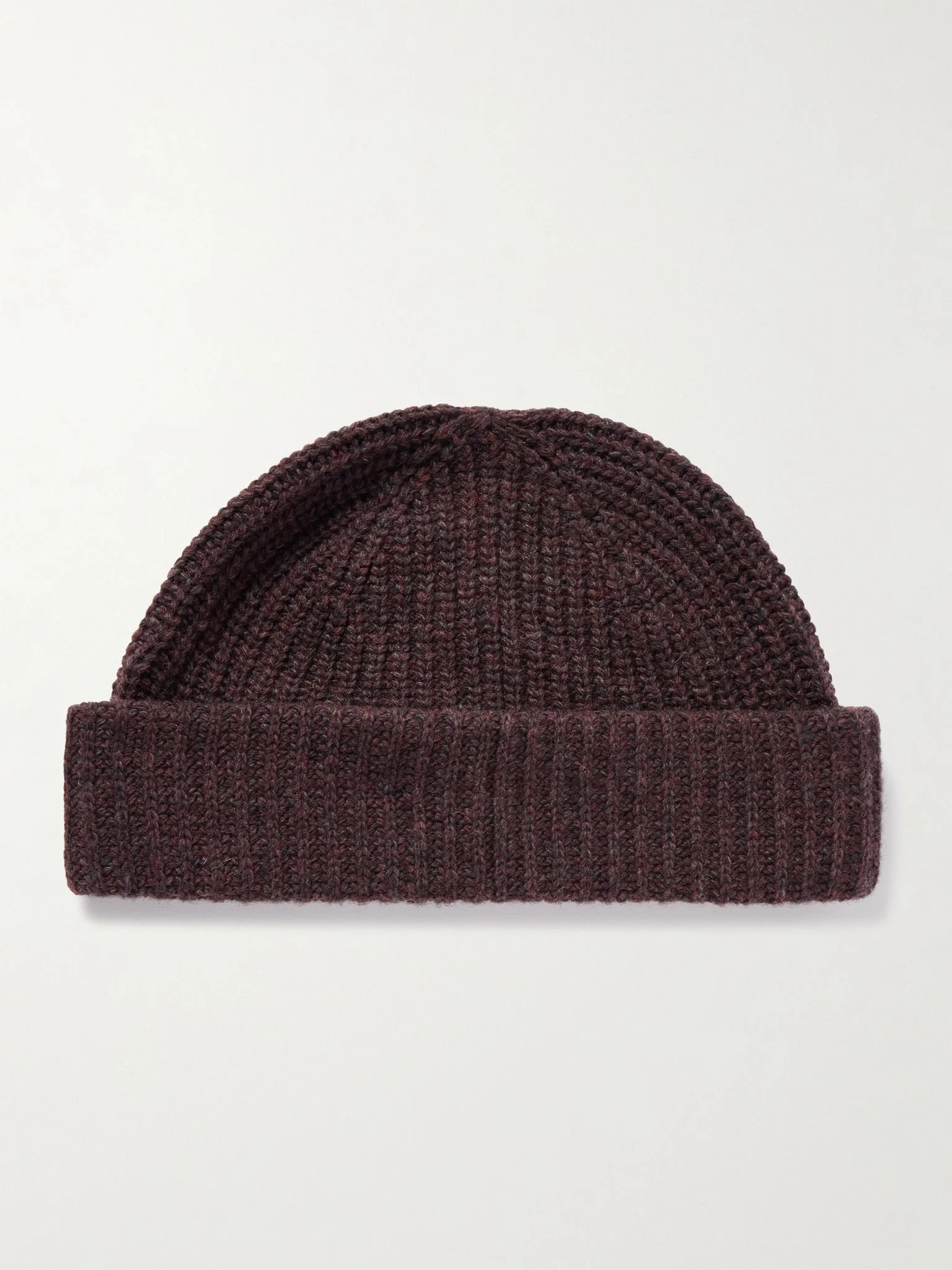 Sailor 6650 Ribbed Wool-Blend Beanie Brown - 1
