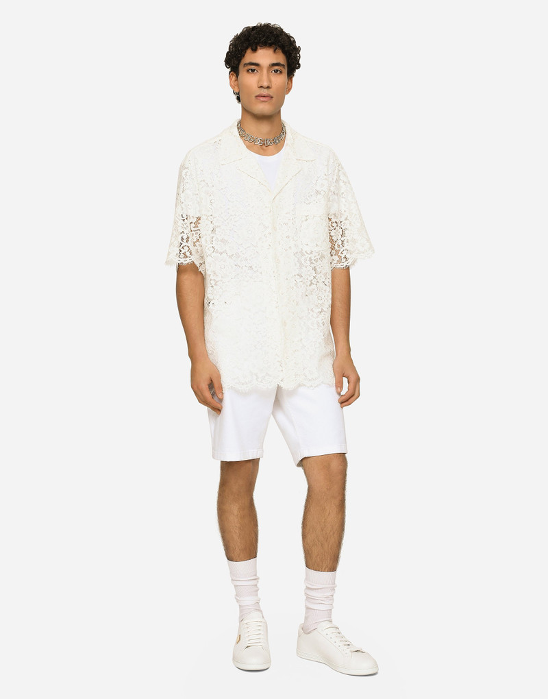 Dolce & Gabbana White stretch denim shorts outlook
