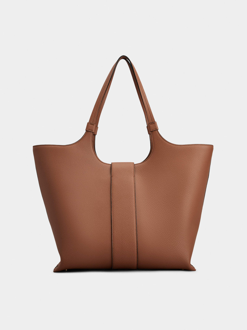 Viv' Choc Medium Shopping Bag in Leather 4