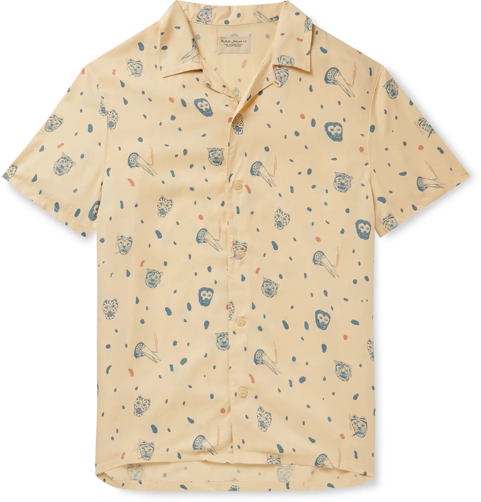 Arvid Camp-Collar Printed Lyocell Shirt - 1