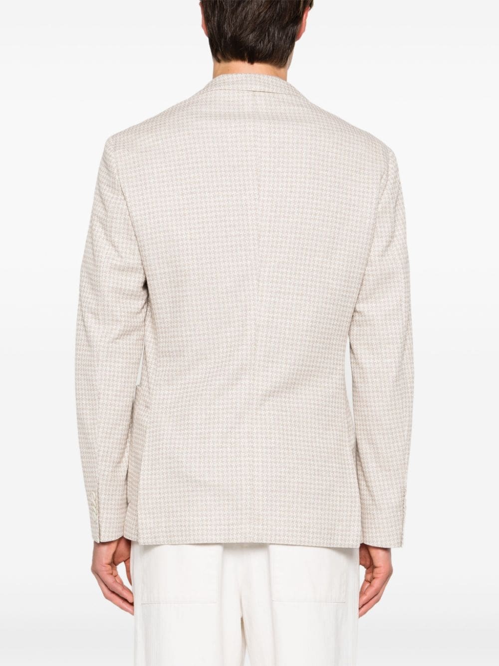 houndstooth single-breasted blazer - 4