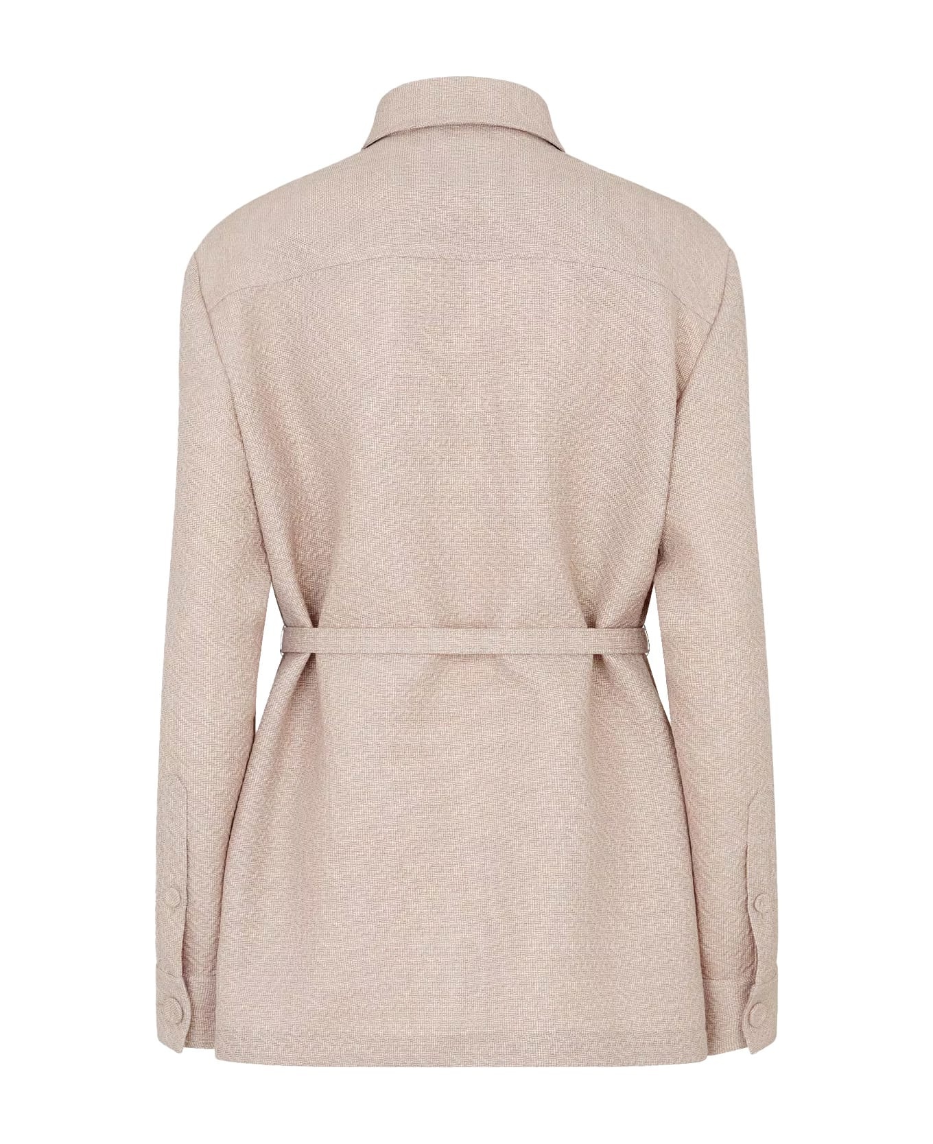 Ff Jacquard Belted Waist Jacket - 2