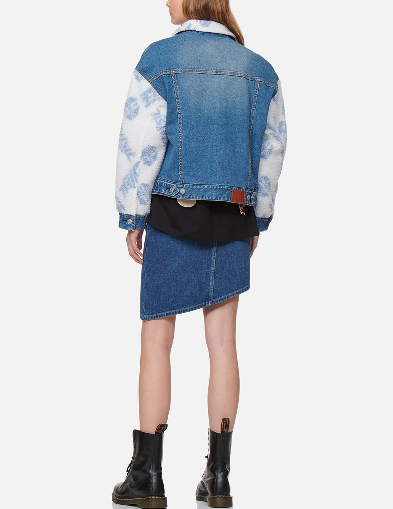 EVISU SHERPA TRIMMED DENIM JACKET outlook