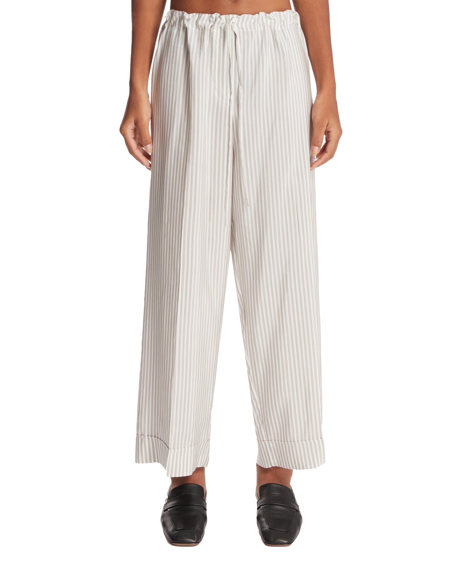 White Yayah Silk Pants - 1