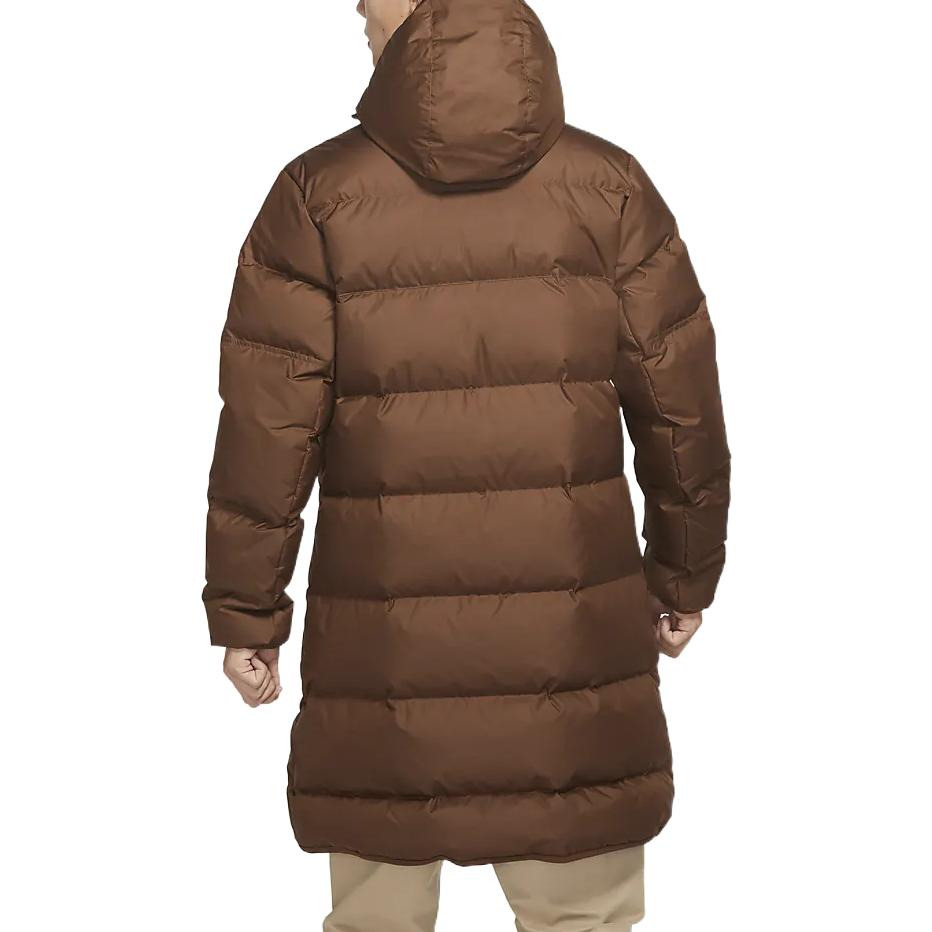 Nike hooded puffer long coat 'Brown' DV1134-259 - 6