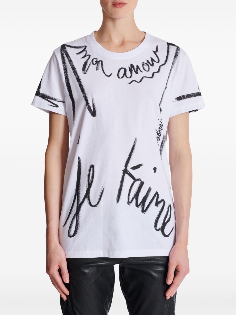 "Je T'Aime"-print short-sleeve T-shirt - 5