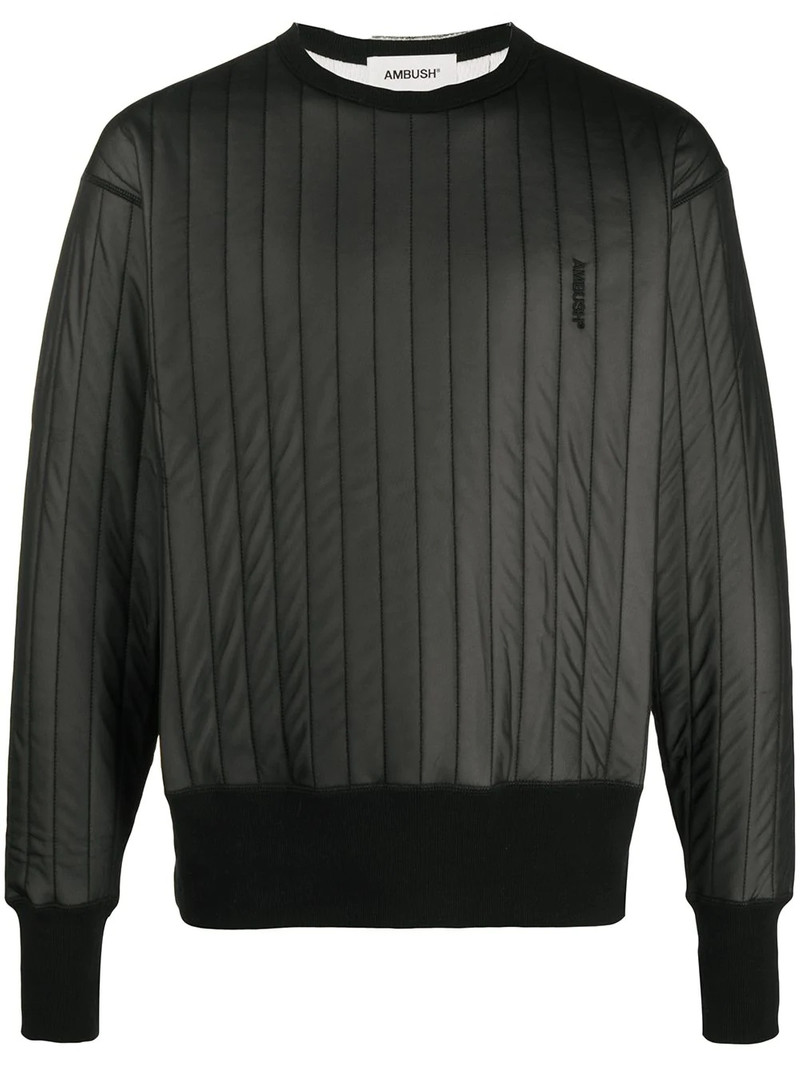 embroidered logo quilted sweatshirt 1
