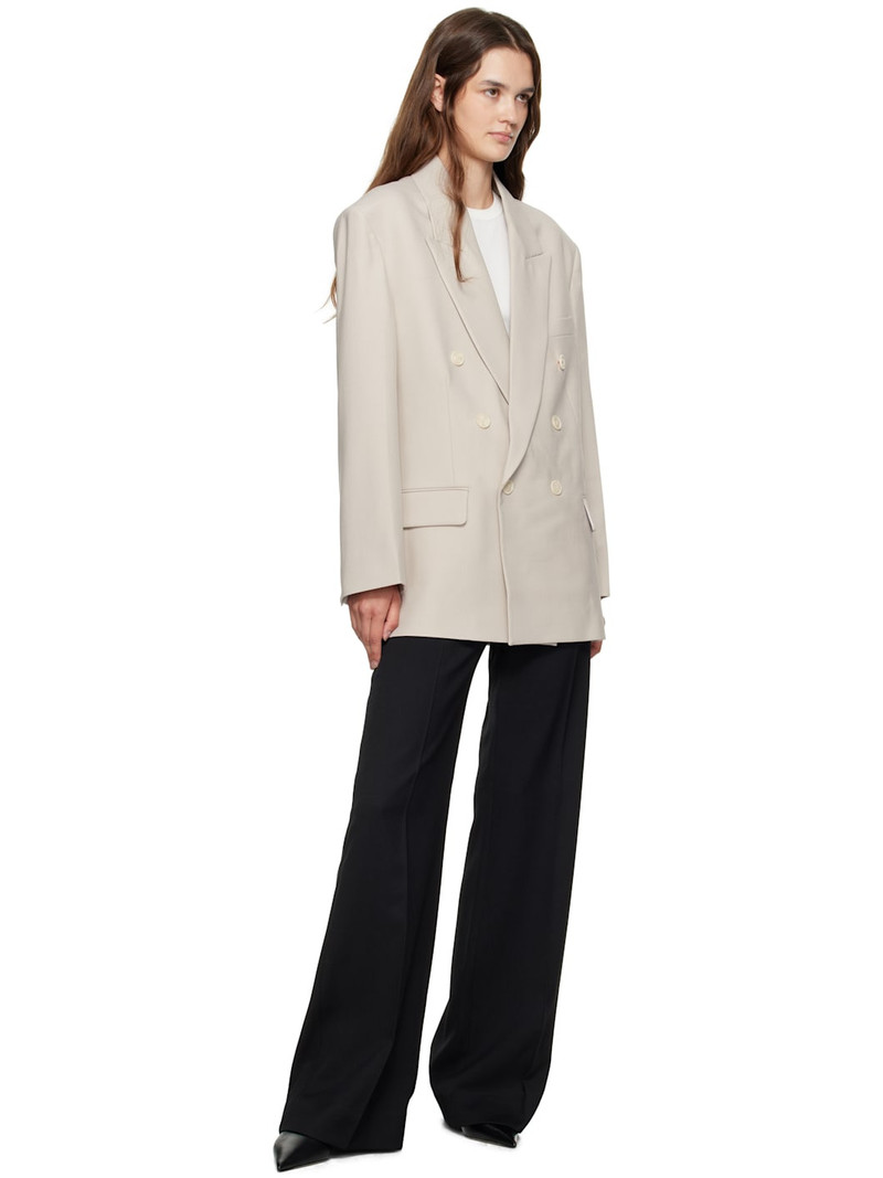 Victoria Beckham Taupe Relaxed Double Breasted Blazer outlook