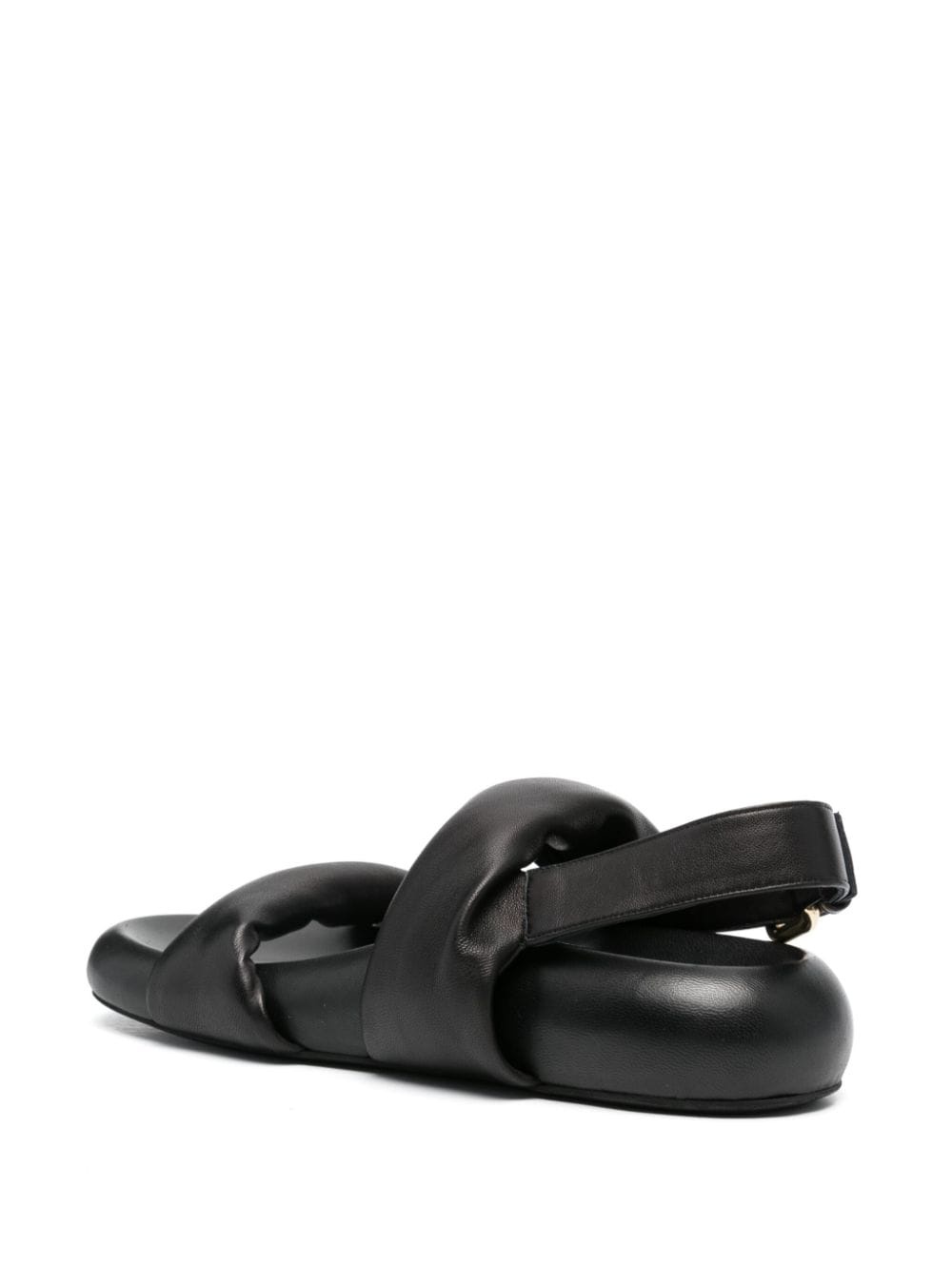 logo-print leather sandals - 3