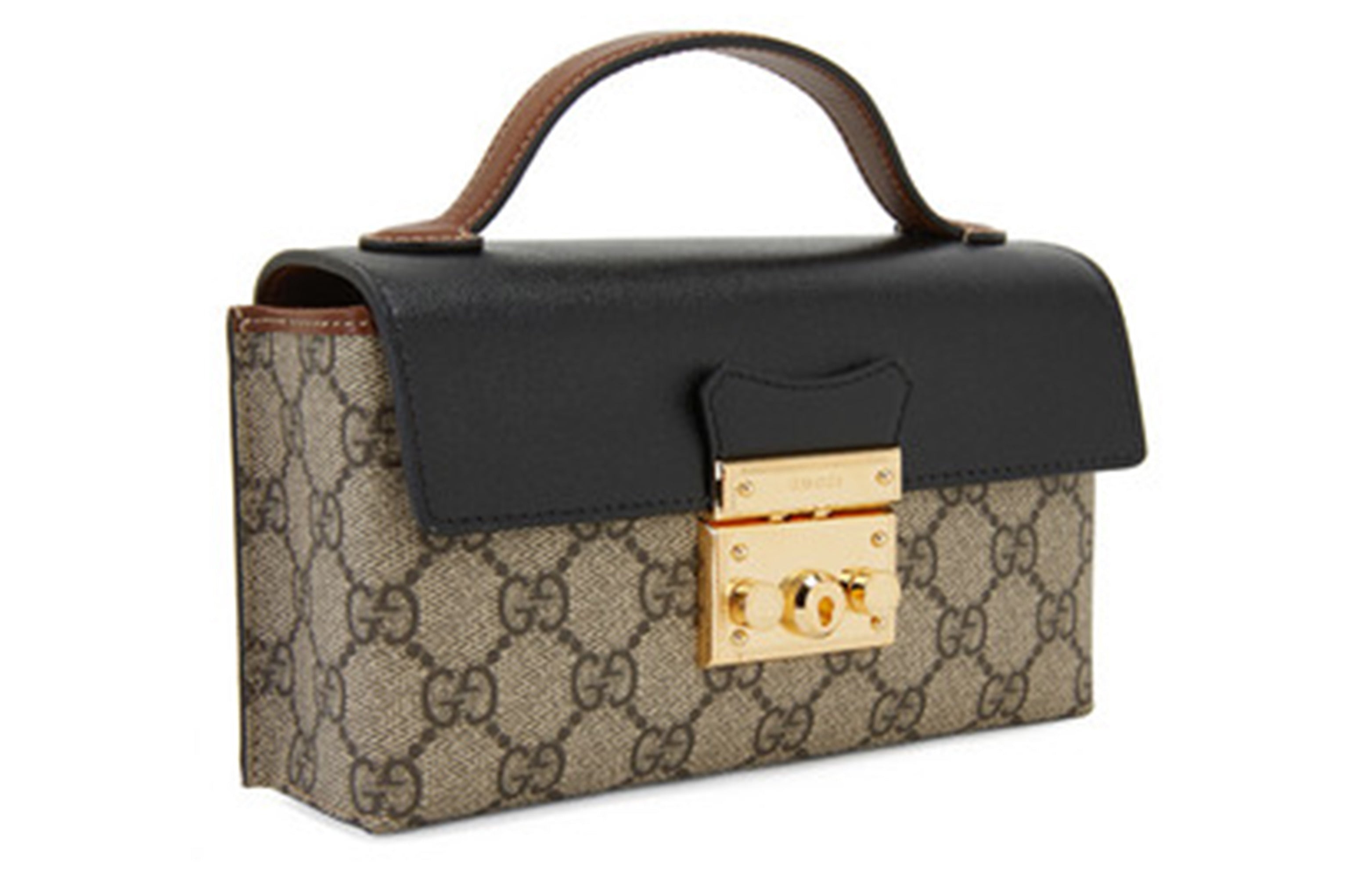 (WMNS) Gucci Padlock Metallic Logo Canvas Box Mini Ebony / Black Handbag 652683-96GAG-9785 - 2