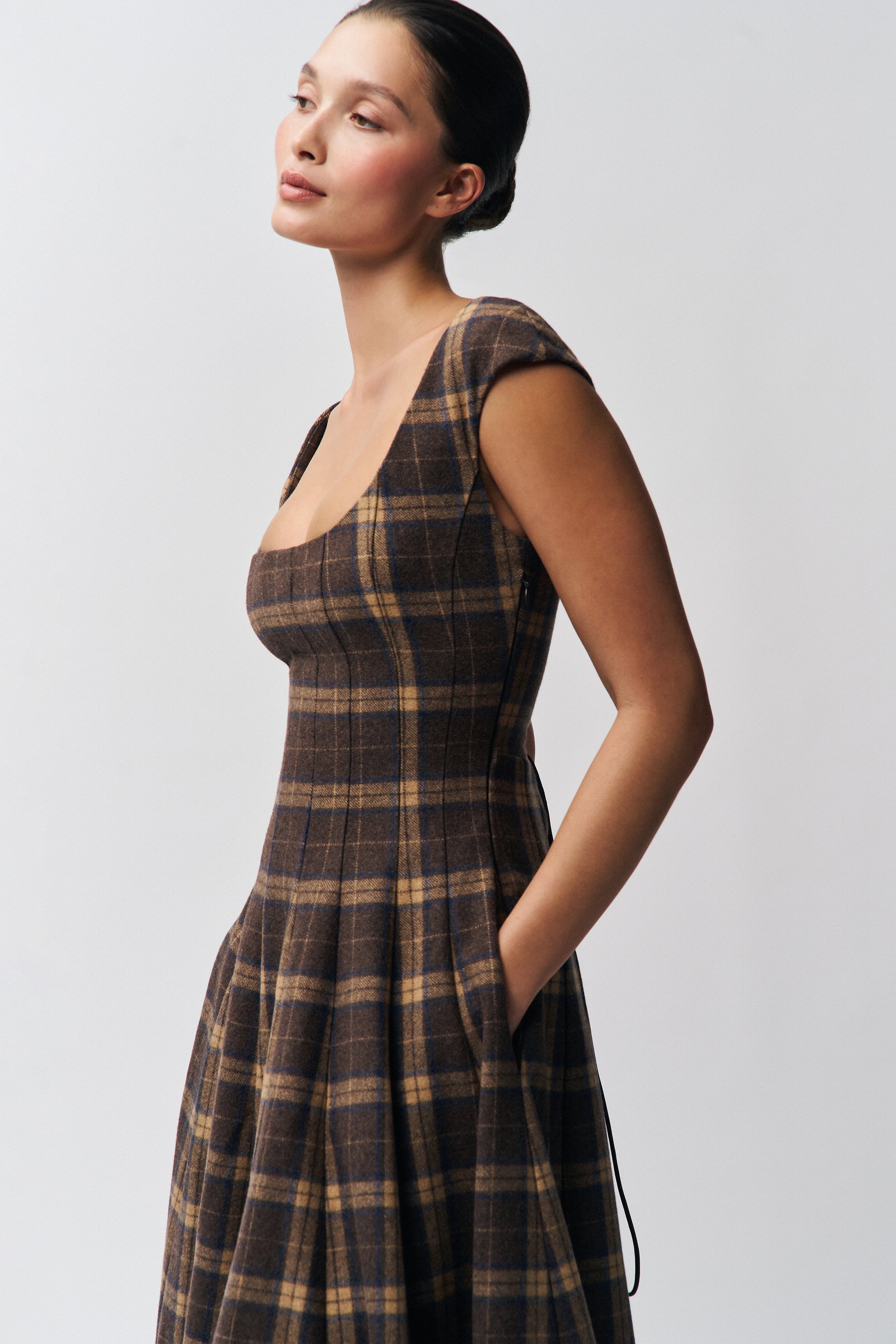LEILA TARTAN DRESS - 5