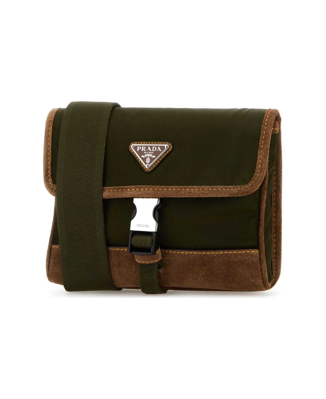 Two-tone Re-nylon And Suede Phone Holder - 2