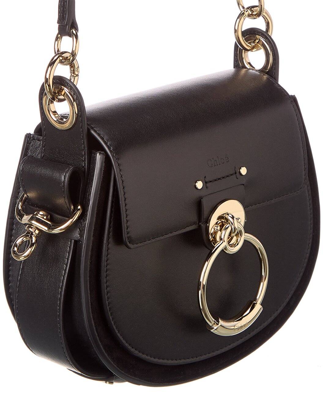 Chloé Tess Small Leather & Suede Shoulder Bag - 3