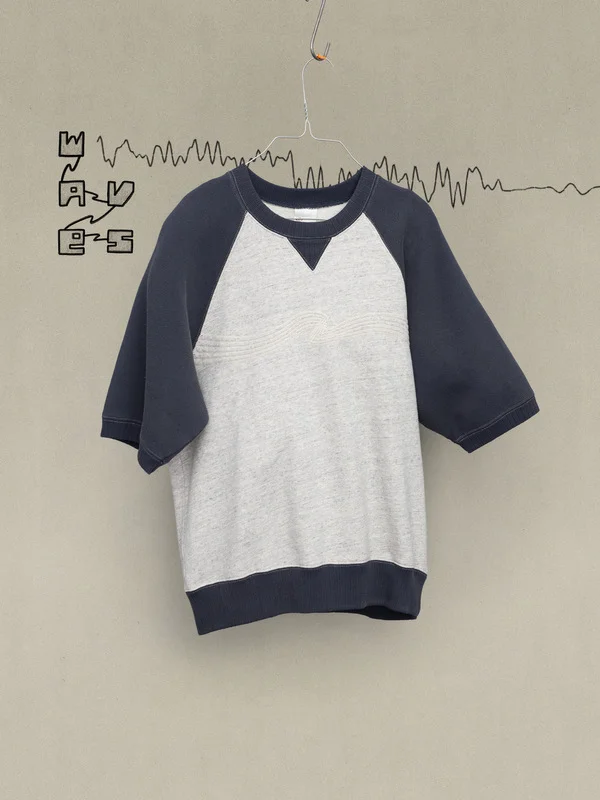 Kaj Short Sleeve Embo Wave Greymelange - 1