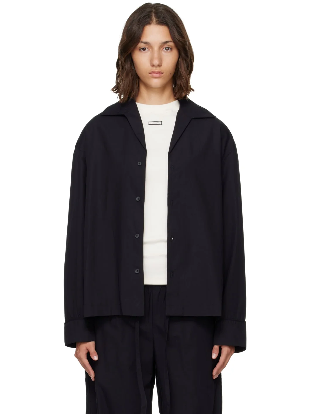 Black L/S Pyjama Shirt - 1