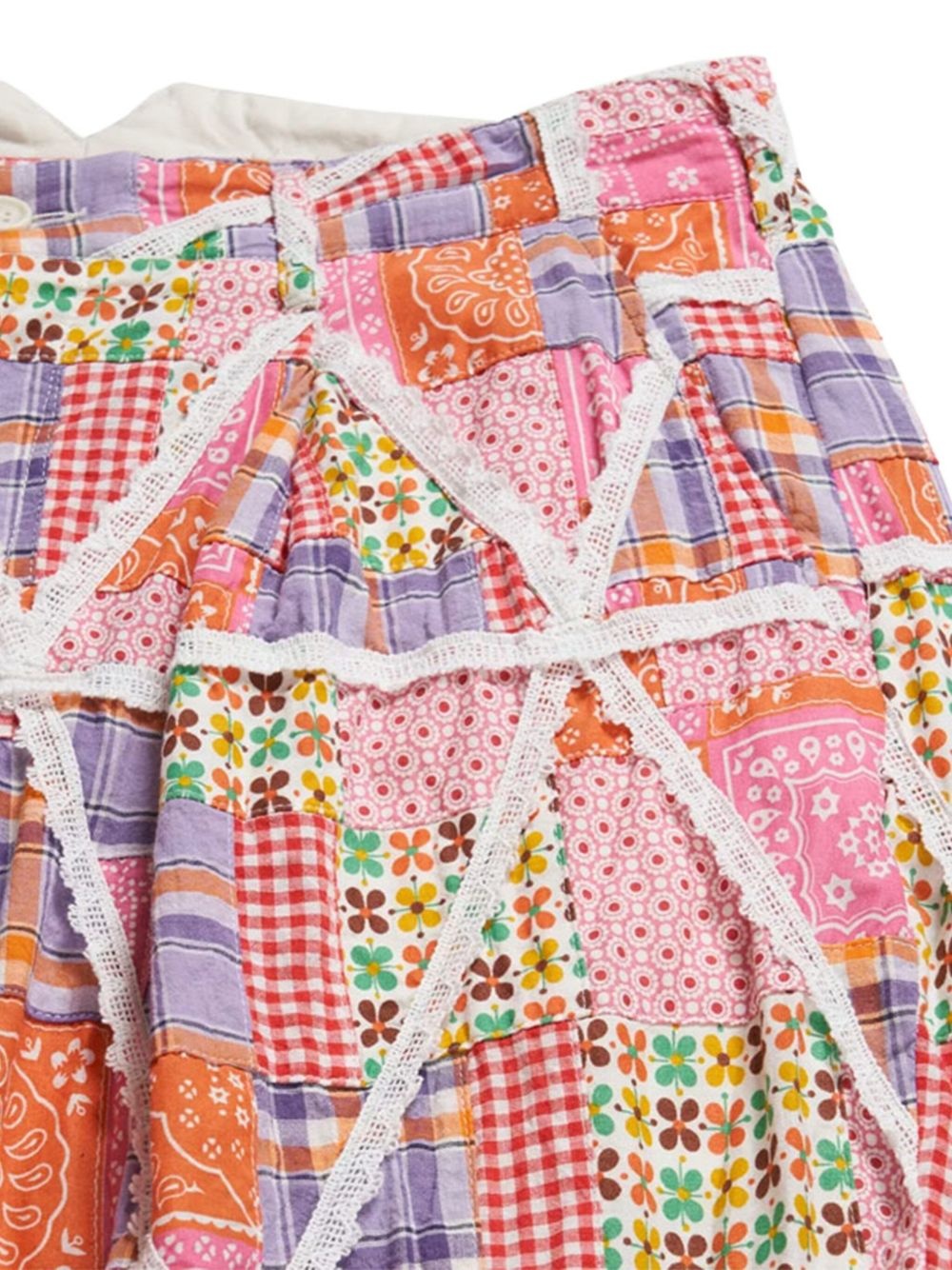 patchwork shorts - 4
