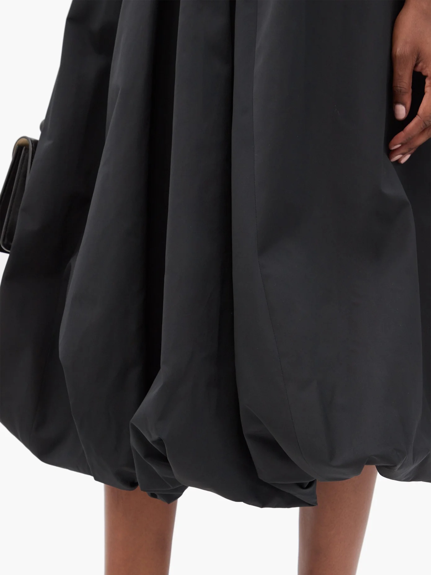 Sash-waist taffeta bubble-hem skirt - 3