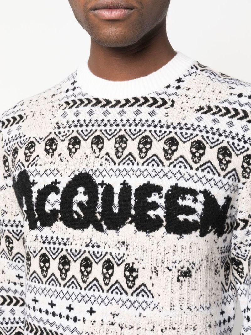 intarsia-pattern jumper - 5