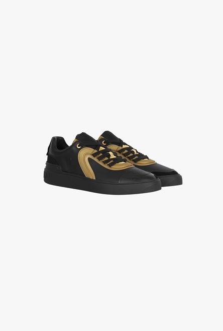 Black and gold leather and suede B-Skate sneakers - 2