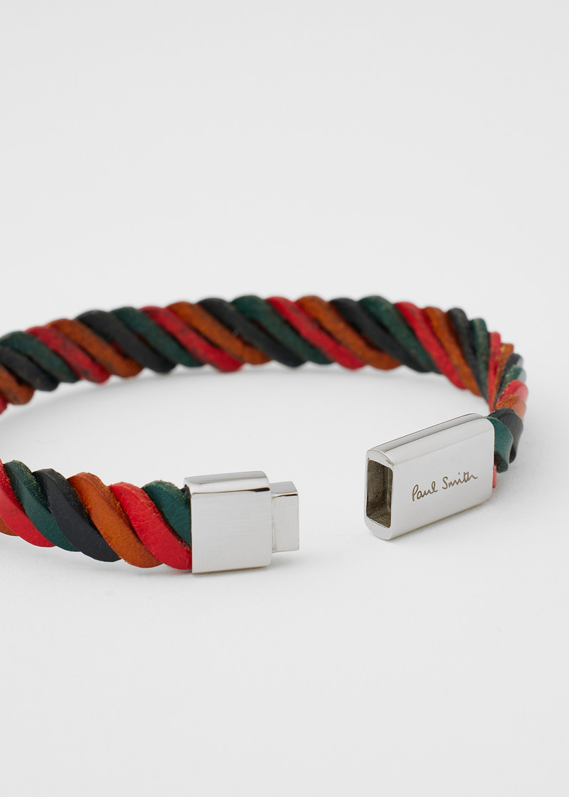'Artist Stripe' Woven Leather Bracelet 3